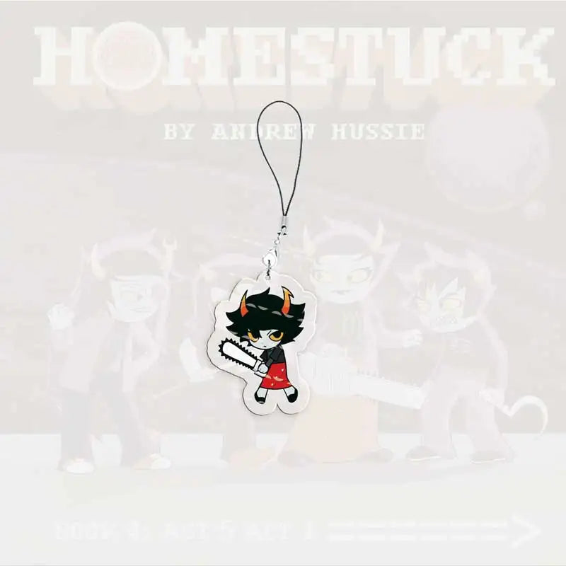 Cute Acrylic Homestuck Mobile Phone Charms Dave Strider John Egbert Karkat Small Pendant Phone Chain Keychain Fans Friends Gifts