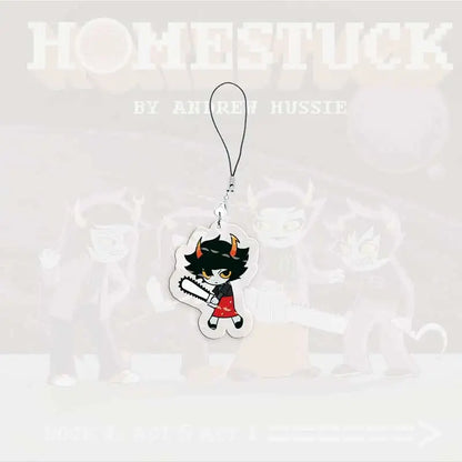 Cute Acrylic Homestuck Mobile Phone Charms Dave Strider John Egbert Karkat Small Pendant Phone Chain Keychain Fans Friends Gifts