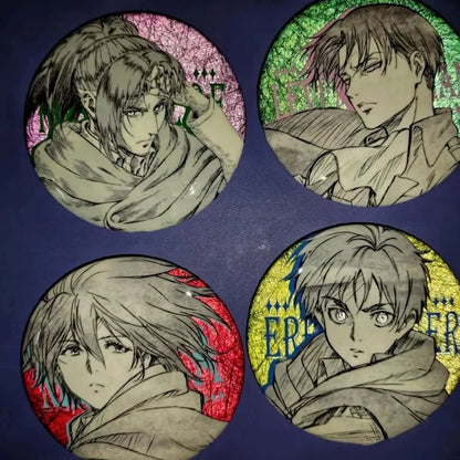 "Attack on Titan" peripheral doujin Valley "Levi Allen Mikasa Hanji" Bar badge self-made brooch Accessorie Pin