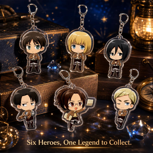 Attack on Titan Eren Yeager Mikasa Ackerman Anime Acrylic Keychain Backpack Charm Keyring Pendant for Men Women Fans Gift