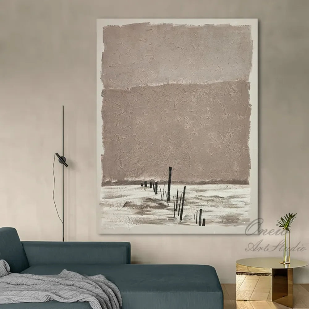 Mhemy Portrait Oil Painting Hand Painted on Canvas Large Wall Art Abstract Grey Textured Girl Art Painting Modern Wall Decor