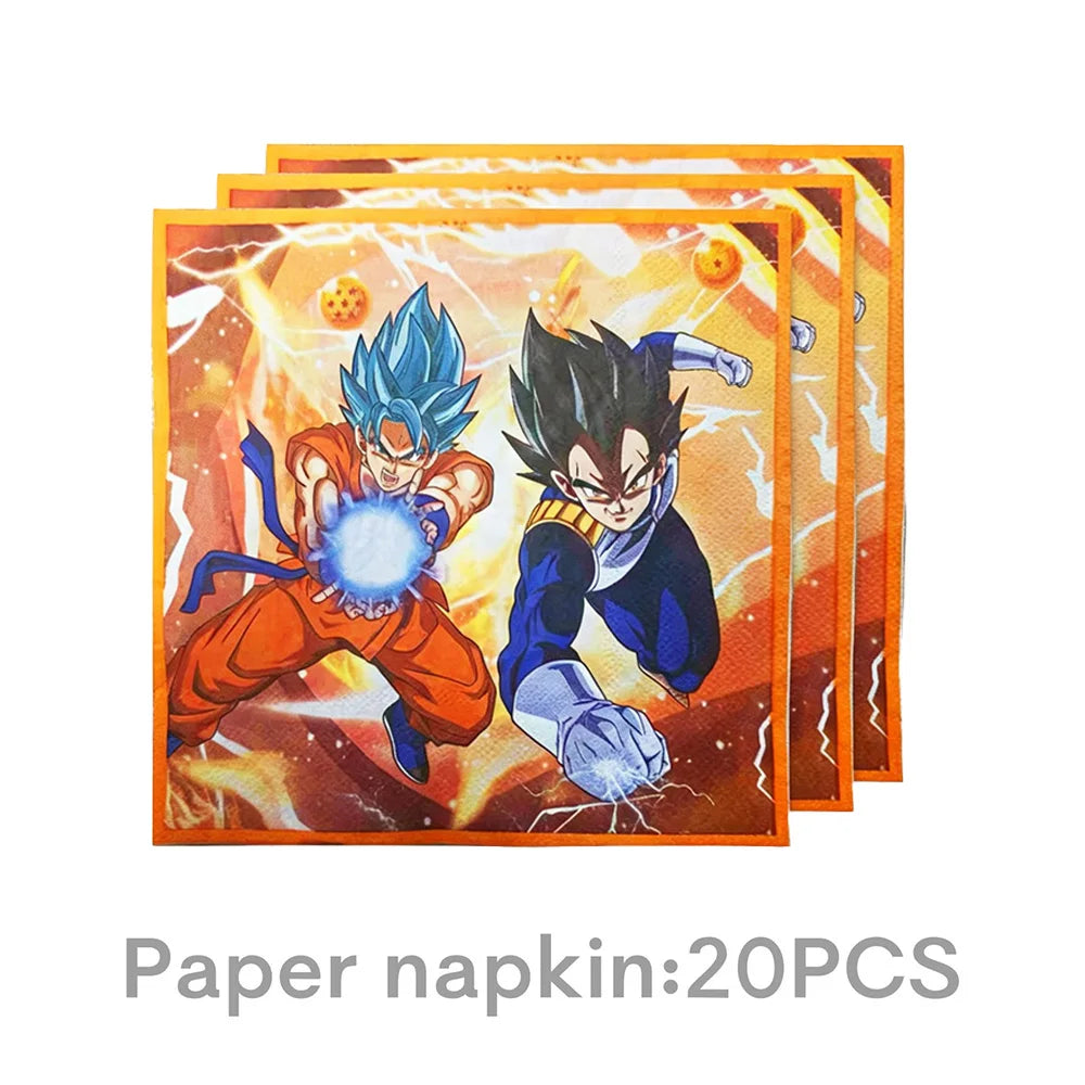 Dragon Ball Birthday Party Decorations Party Supplies Tablecloths Paper Cup Plates Napkin Gift Bags Banners Baby Birthday Shower