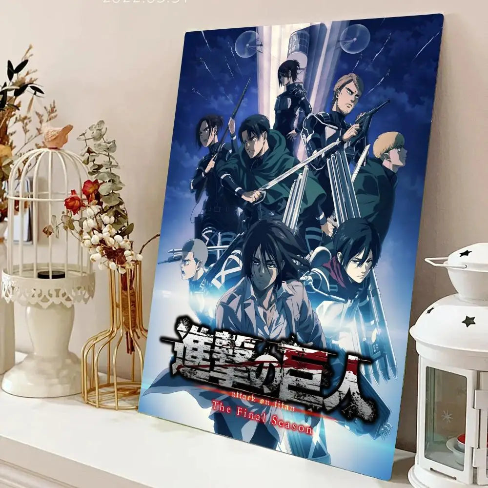 AZNM Attack on Titan Anime Canvas Wall Art, Levi Ackerman Print, Shingeki no Kyojin Home Decor Poster
