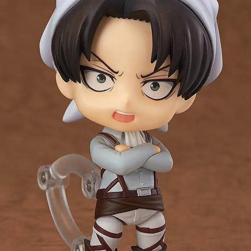 #417 Levi Ackerman Cleaning Captain Interchangeable Face Figure Desktop Ornament Collectible Gift For Attack On Titan Anime Fans