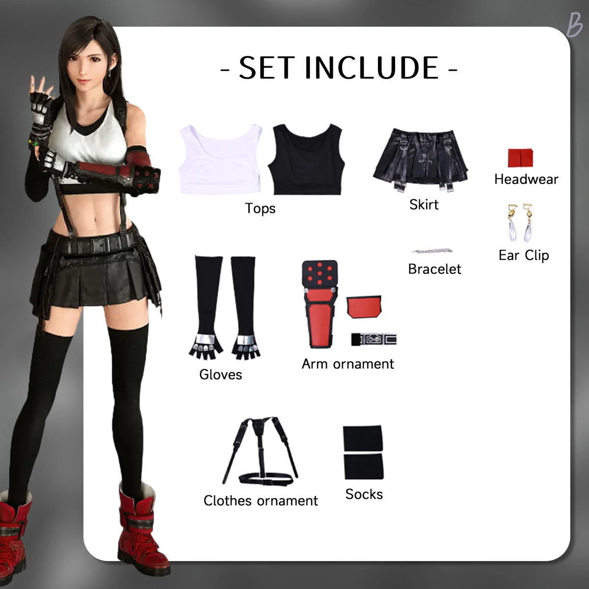 Final Fantasy Tifa Lockhart Cosplay Costume