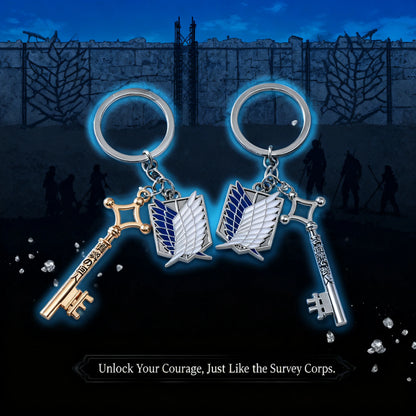 Anime Attack On Titan Shingeki no Kyojin Keychain Pendant Key Chain Scouting Legion Emblem Cosplay Jewelry Gift for Women Men