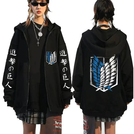 New Anime Attack on Titan Hoodie Zip Up Hoodies Sweatshirts Levi Ackerman Shingeki No Kyojin Hoodie Men Sportswear Cosplay Cloth