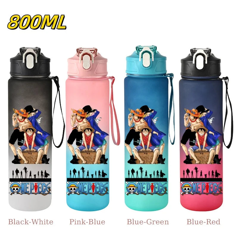 800ML ONE PIECE Monkey D. Luffy Nico Robin Anime Straw Sport Water Bottle for Easy Carry Ideal for Fitness Sports Outdoor