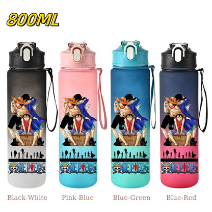 800ML ONE PIECE Monkey D. Luffy Nico Robin Anime Straw Sport Water Bottle for Easy Carry Ideal for Fitness Sports Outdoor