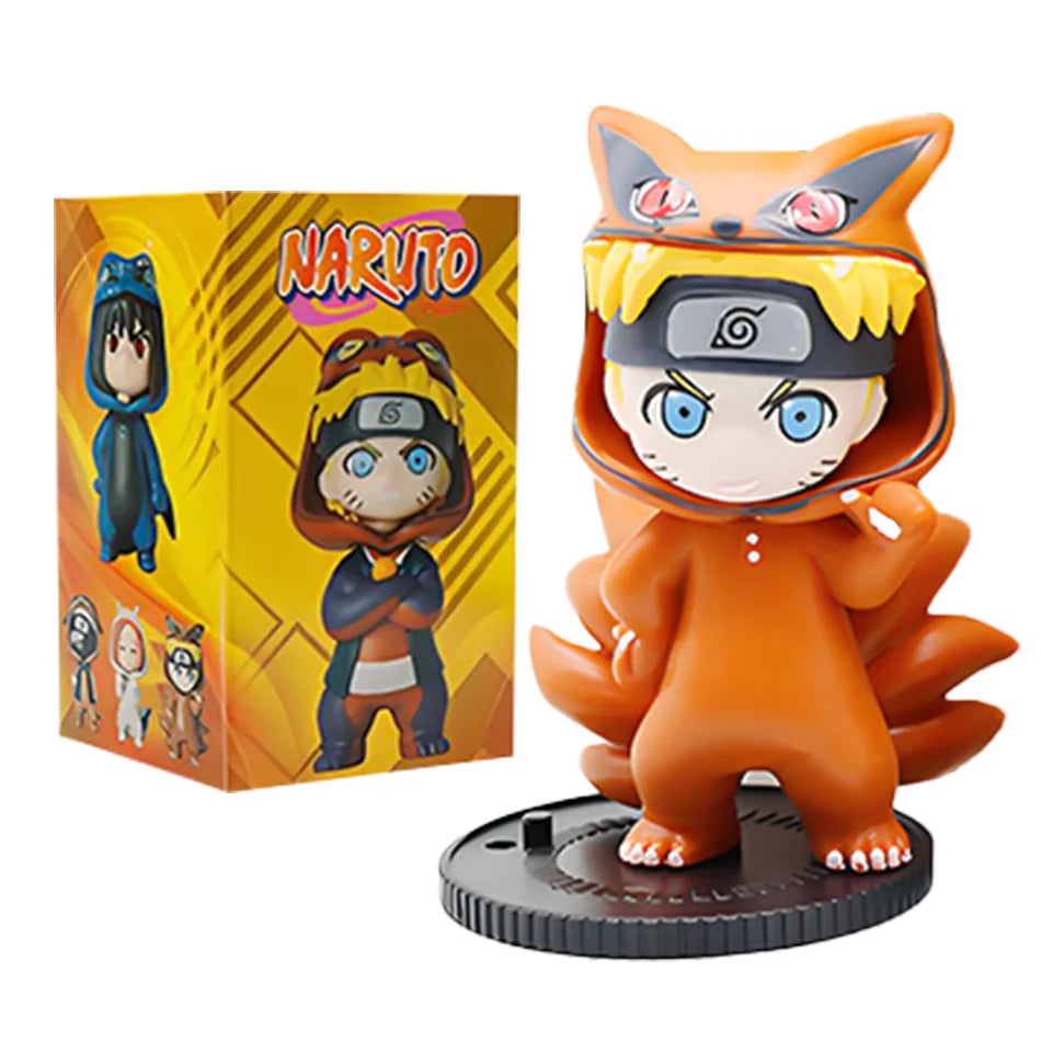 9pcs Naruto surprise box cartoon decoration model Sasuke Uchiha cherry blossom Cosplay action figure decorations and gifts.