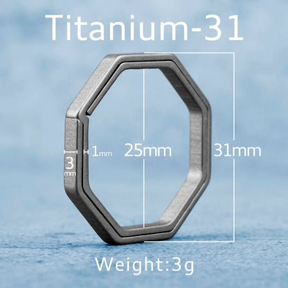 Real Titanium Alloy Key Rings Keychains Square Octagon Pendant  Buckle  Man Car Keychain for Male Creativity Gift Wholesale