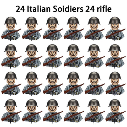 24pcs/batch WW2 Military Character WW2 Army Building Blocks Military Soldier Character Building Blocks Kids Holiday Gift Toys