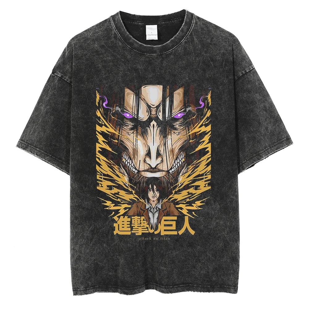 Harajuku Anime Attack on Titan Levi Ackerman Print Tee Men Women Comfortable T-shirts Casual Loose T Shirt Male Cotton Tshirt