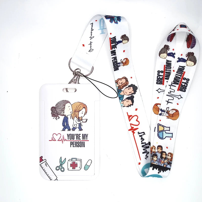 100 Styles Anatomy Credential Holder Keychains Neck Lanyard Pass Card Anime Credit Card Holder Keychain Straps Wholesale