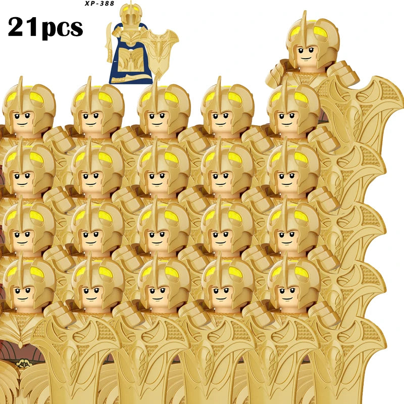 Lord Rings Elves Orcs Army Dwarf Rohan Mini Action Toy Figures Building Blocks Assembly Toys for Kids Birthday Gift