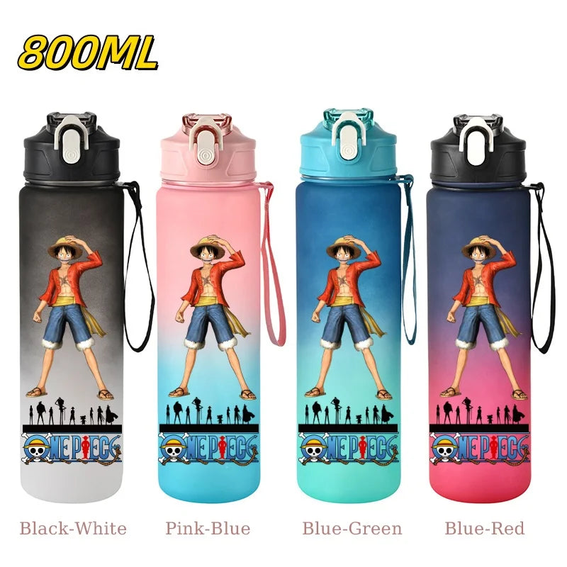 800ML ONE PIECE Monkey D. Luffy Nico Robin Anime Straw Sport Water Bottle for Easy Carry Ideal for Fitness Sports Outdoor