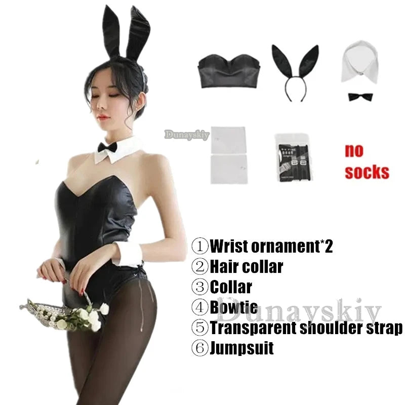 Anime Sakurajima Mai Cosplay Costume Rascal Does Not Dream of Bunny Girl Senpai Mai Sakurajima Cosplay Wig Bunny Ears Headwear