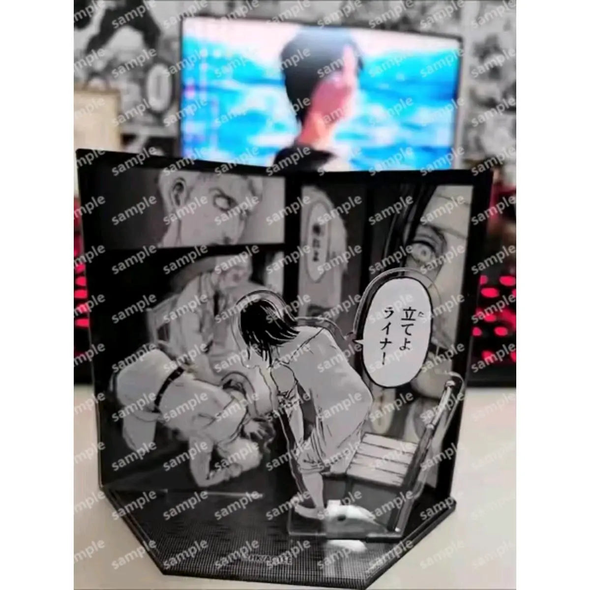 Attack On Titan Anime Toys Man Eren Figures Woman Levi Armin Classic Scene Multi Layer Comic Panel Acrylic Scene Stand Present