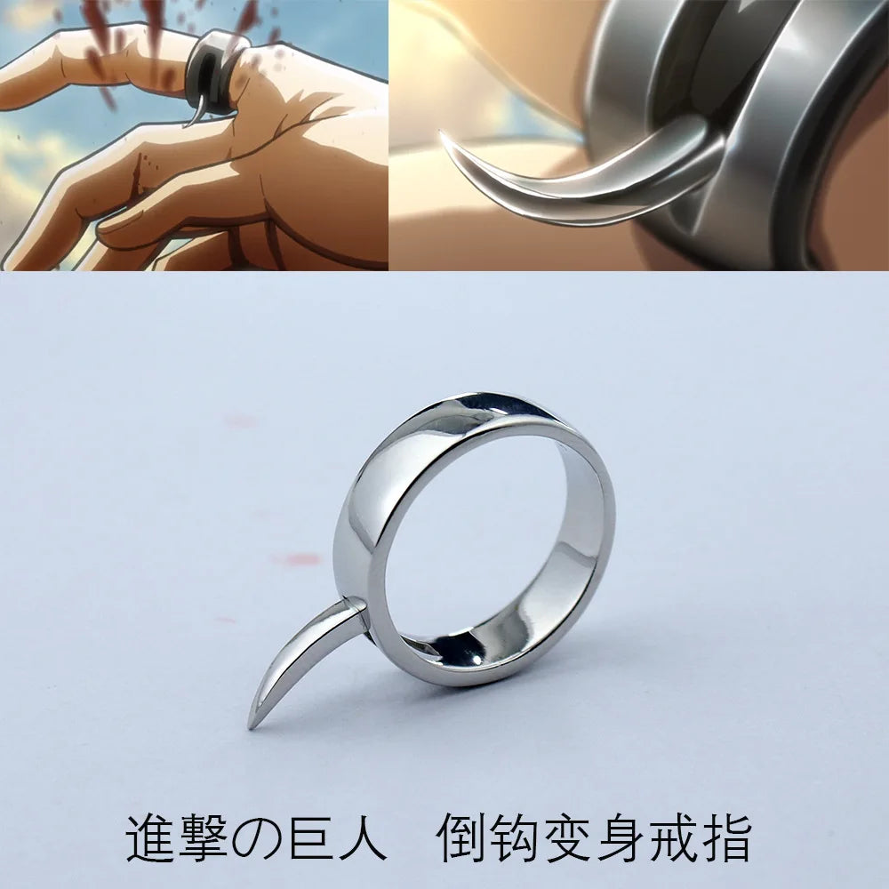 Anime Attack on Titan Annie Leonhart Cosplay Costume Metal Alloy Transform Ring Accessories Props