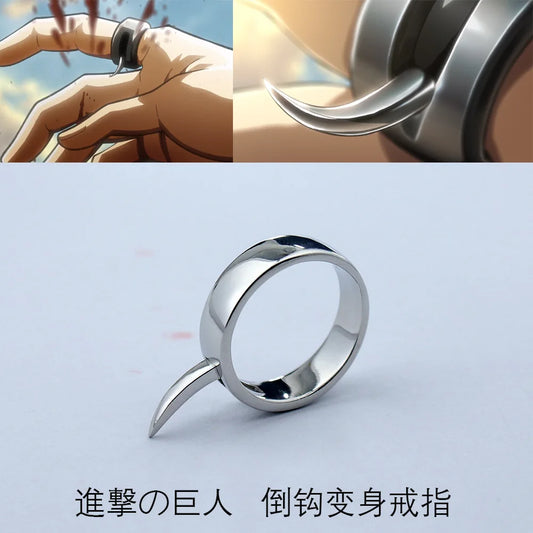 Anime Attack on Titan Annie Leonhart Cosplay Costume Metal Alloy Transform Ring Accessories Props