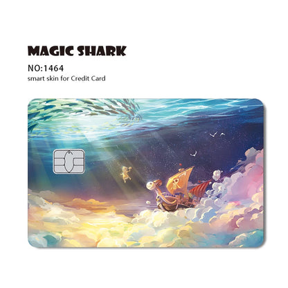 Hot Sale Maigc Shark Anime One-Pieces Chopper Luffy Nami Waterproof Front Side Sticker Film Skin for Credit Debit Card