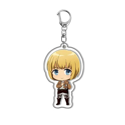 Attack on Titan Eren Yeager Mikasa Ackerman Anime Acrylic Keychain Backpack Charm Keyring Pendant for Men Women Fans Gift