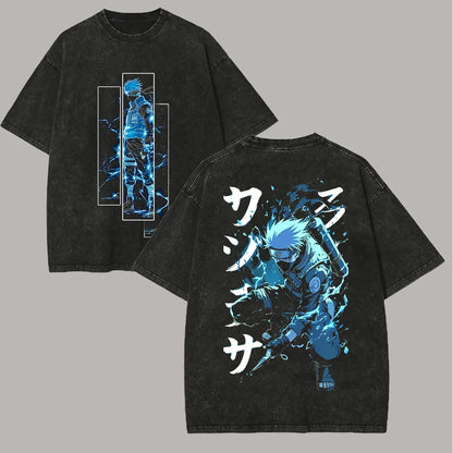 Naruto Kakashi Hatake Acid Wash Tee