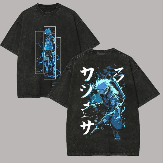 Naruto Kakashi Hatake Acid Wash Tee