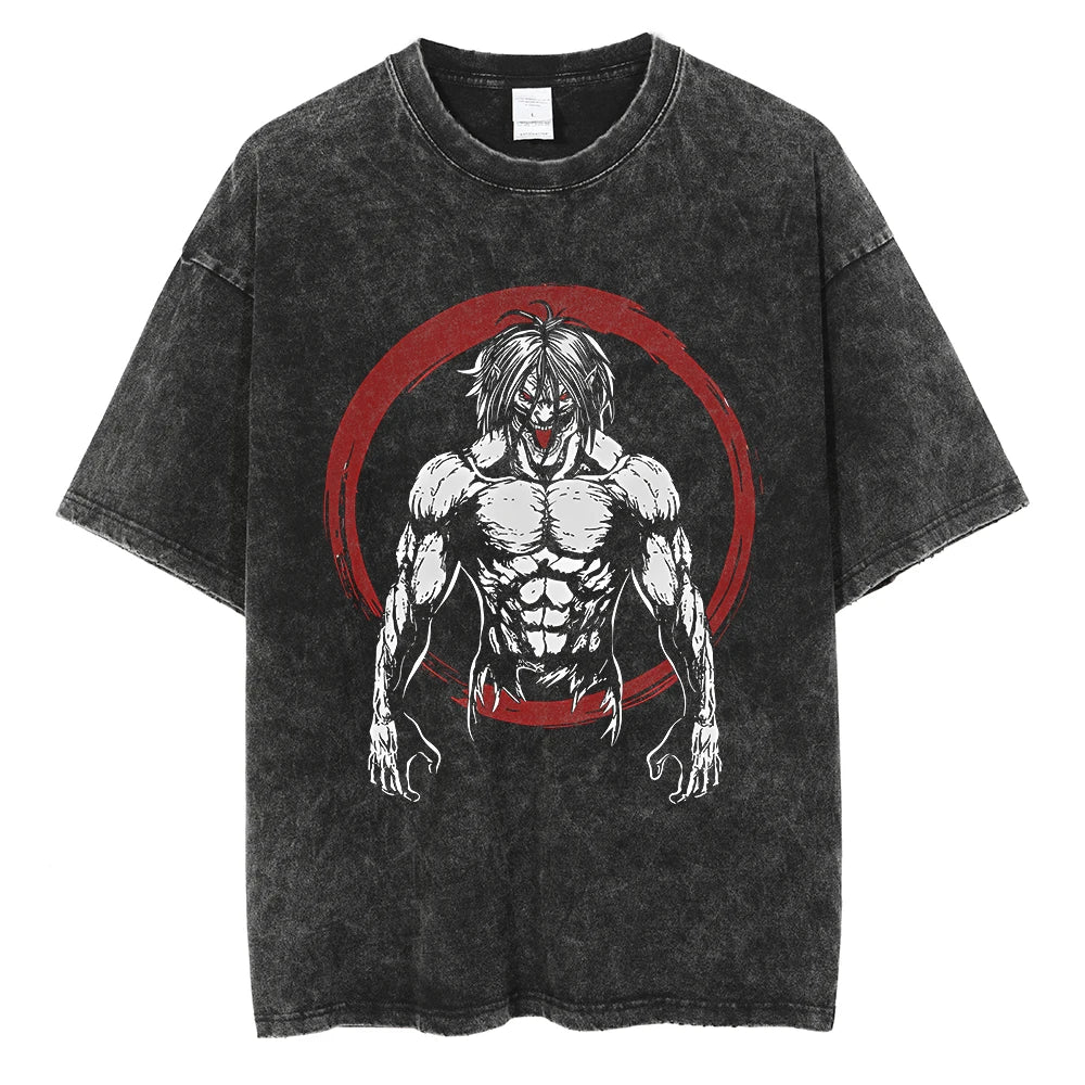 Harajuku Anime Attack on Titan Levi Ackerman Print Tee Men Women Comfortable T-shirts Casual Loose T Shirt Male Cotton Tshirt