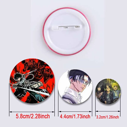 Attack on Titan Anime Brooches Erwin Eren Levi Lapel Pins Cartoon Cosplay Badge Gifts Accessories Backpack Clothes Decor Jewelry