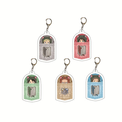 Attack on Titan Acrylic Keychain Custom Logo Print School Bag Creative Pendant Wholesale Stock
