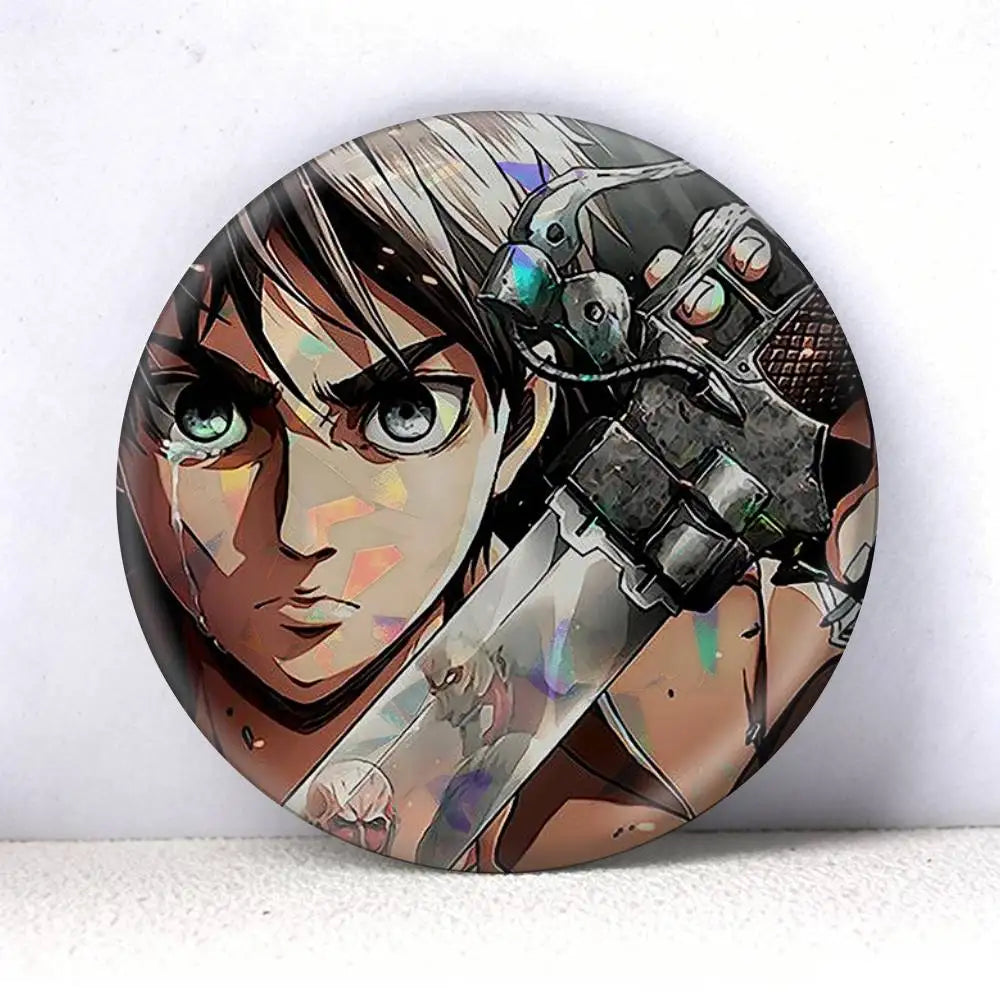 Attack on Titan Eren Yeager Anime   75mm 44mm 25mm Brooch Backpack Hat Pins Accessories Toys Badge