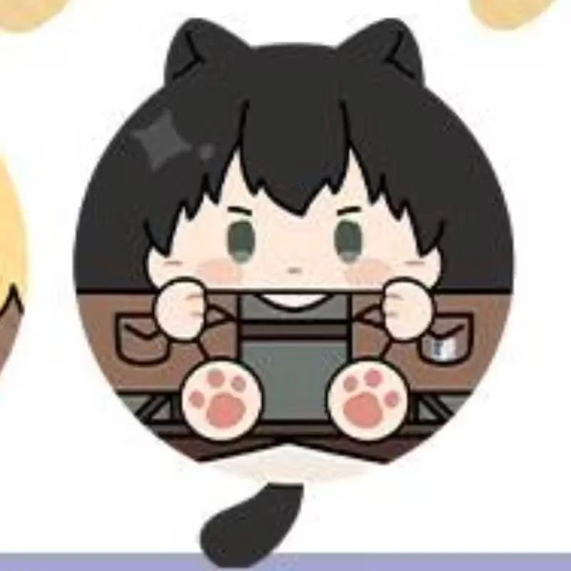 Attack On Titan Cat Ear Plush Pendant Eren Mikasa Armin Levi Anime Keychain Bag Charm Collectible Decor Surprise Gift