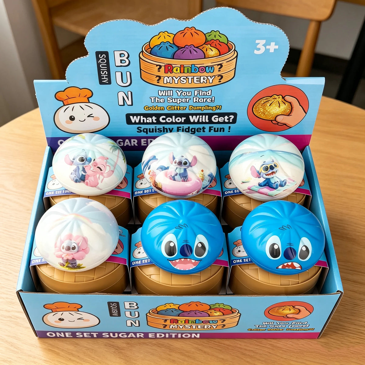 Stitch Stress-Relief Squishy Slow Rebound Toy, Cartoon Dumpling Blind Box, Multi-Expression Decompression Toy