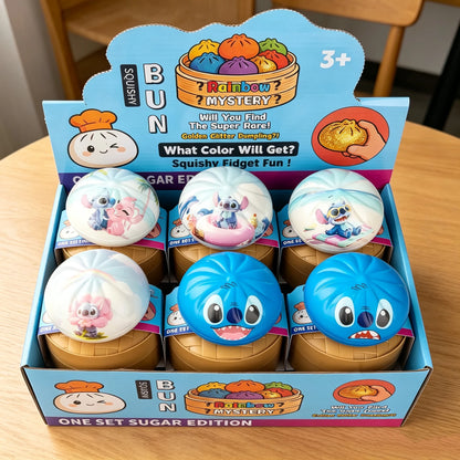 Stitch Stress-Relief Squishy Slow Rebound Toy, Cartoon Dumpling Blind Box, Multi-Expression Decompression Toy