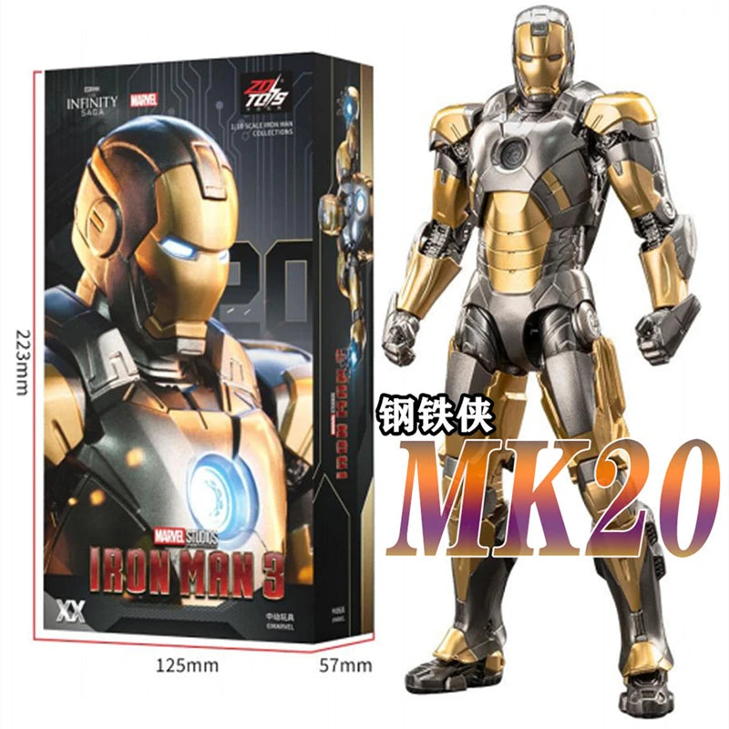 ZD Toys Iron Man Series Joint Movable MK1 MK2 MK3 MK4 MK5 MK6 MK7 MK42 MK43 MK50 Movie Action Figure 7 Inches Mark Dolls