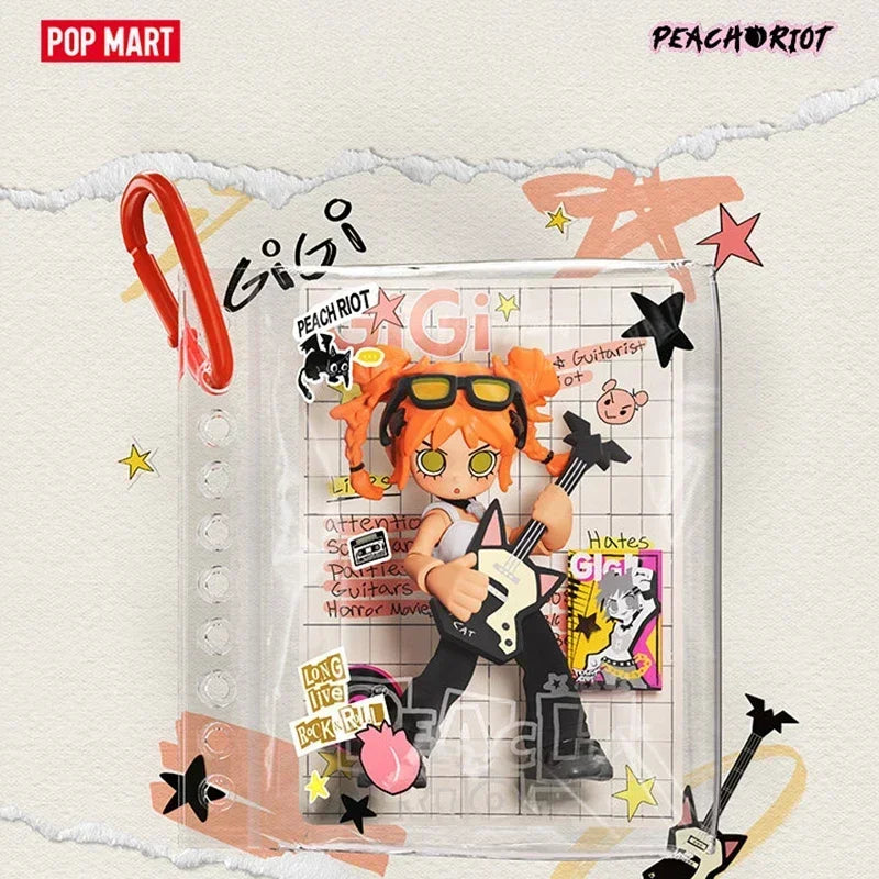 POPMART Peach Riot Carry The Music Series Block Pendant Blind Box Original Toys Mystery Box Doll Cute Anime Figure Ornament Gift