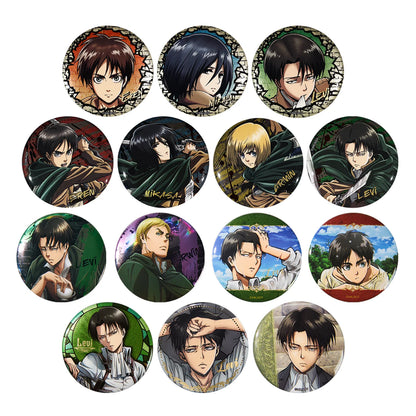 58mm Anime Attack on Titan Eren Jaeger Nanaba Hange Zoe Annie Leonhart Cosplay COSTUME Badge Pin SPTE Tinplate Brooch﻿ Xmas Prop