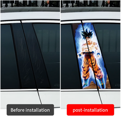 Anime Son Goku Car Stickers Auto B Pillar Waterproof Funny Decoration