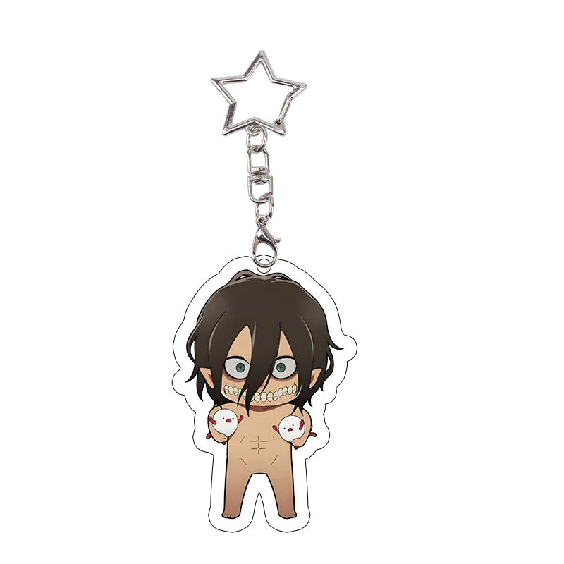26pcs Attack on Titan Acrylic Keychain Mikasa Annie Levi Chibi Keyring Key Accessories Pendant Collect Reiner Birthday Gift
