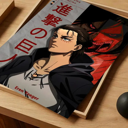 Anime Attack on Titan Poster Self-adhesive Art Waterproof Paper Sticker Coffee House Bar Room Wall Decor