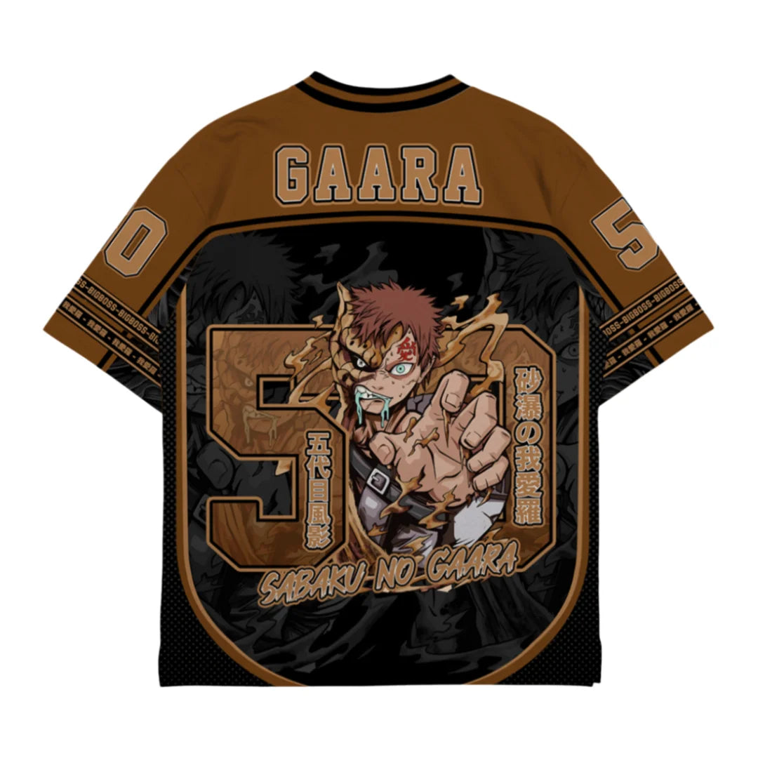 Naruto Sabaku No Gaara Anime Print Football Jersey Family Summer Adults Kids Athleisure T-Shirt Breathable Quick Dry Streetwear