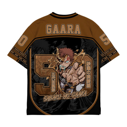 Naruto Sabaku No Gaara Anime Print Football Jersey Family Summer Adults Kids Athleisure T-Shirt Breathable Quick Dry Streetwear