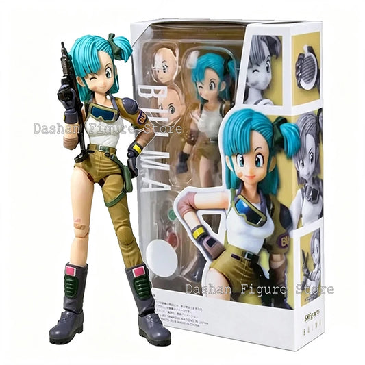 13.5cm Anime Dragon Ball Figures Bulma Goku Action Figure Movable PVC Collection Doll SHF Childhood Son Goku Figurine Model Toys