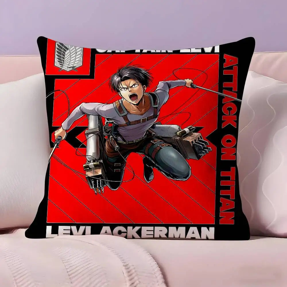 Attack on Titan Levi Ackerman Pillow Case Ultra Soft Skin Friendly Fabric Cloud Like Comfort & Concealed Zipper