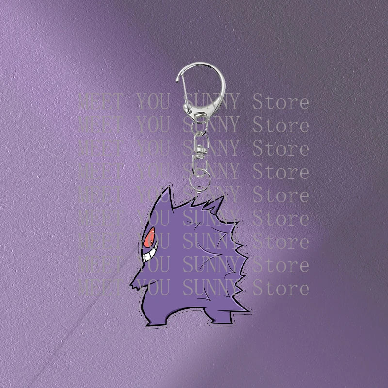 Anime Gengar Acrylic Keychain Pocket Monster Cartoon Kawaii Figure Creative Backpack Charm Pendant Toy Students Accessories Gift
