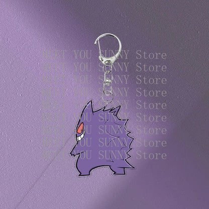 Anime Gengar Acrylic Keychain Pocket Monster Cartoon Kawaii Figure Creative Backpack Charm Pendant Toy Students Accessories Gift