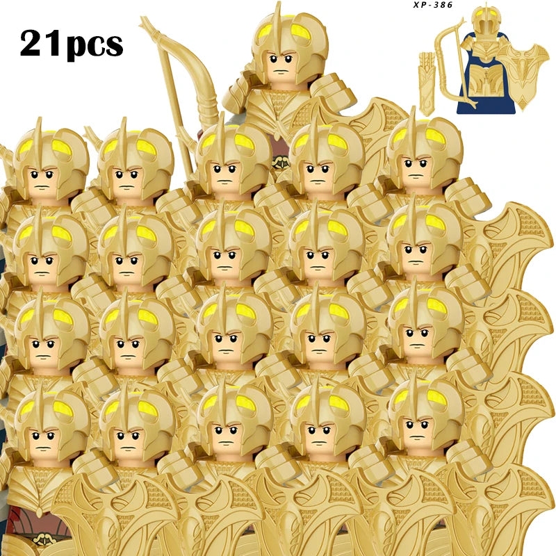 Lord Rings Elves Orcs Army Dwarf Rohan Mini Action Toy Figures Building Blocks Assembly Toys for Kids Birthday Gift