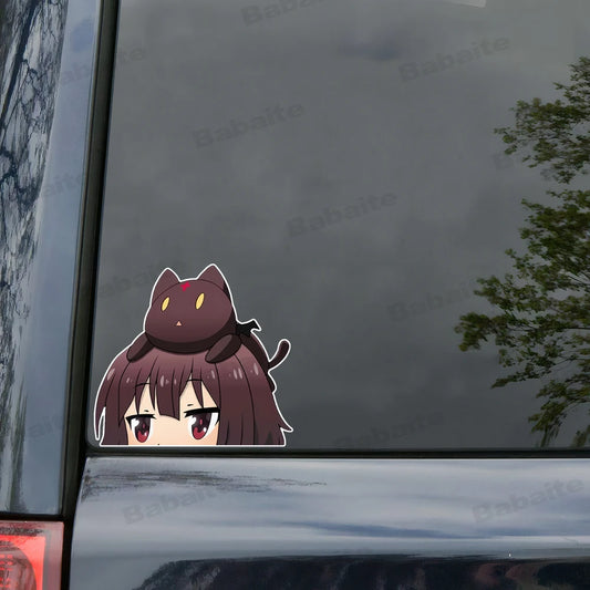 Konosuba Wizard Neko Peeker Cute Anime Car Stickers Waterproof Decals