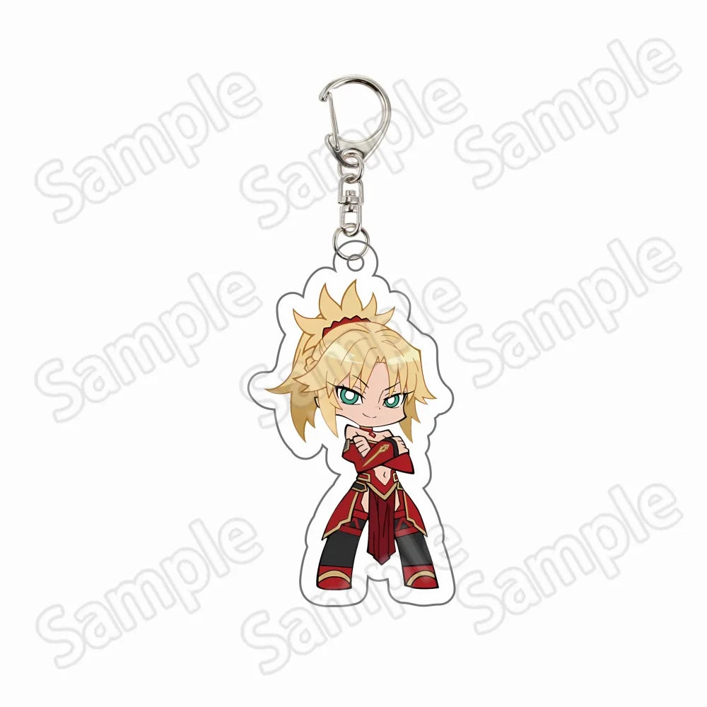 Anime Game Fate Grand Order FGO Saber Gilgamesh Mash Merlin Enkidu Ishtar Jeanne Ereshkigal Acrylic Keychain Keyring Pendant